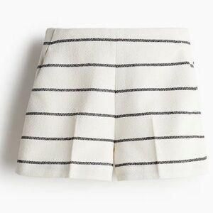 Cream Shorts with Black Stripes